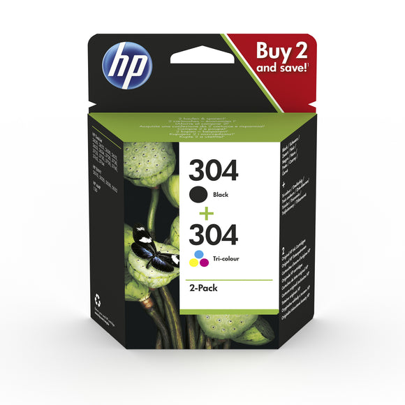 HP 304 Combo-Pack Preto / Tri-color Original